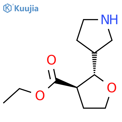 rac-ethyl (2R,3S)-2-(pyrrolidin-3-yl)oxolane-3-carboxylate structure