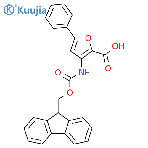 3-({(9H-fluoren-9-yl)methoxycarbonyl}amino)-5-phenylfuran-2-carboxylic acid structure