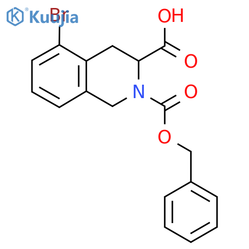 2-(benzyloxy)carbonyl-5-bromo-1,2,3,4-tetrahydroisoquinoline-3-carboxylic acid structure