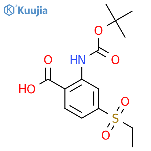 2-{[(Tert-butoxy)carbonyl]amino}-4-(ethanesulfonyl)benzoic acid structure