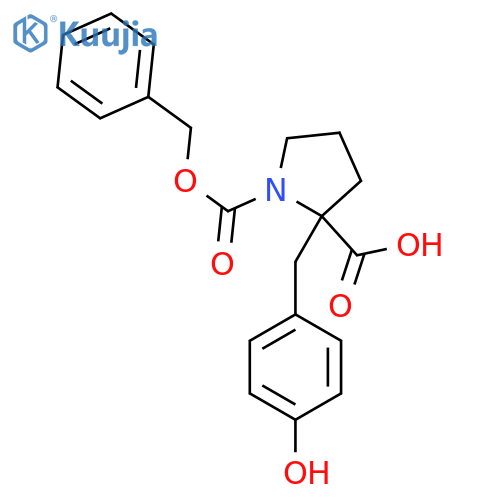 1-[(Benzyloxy)carbonyl]-2-[(4-hydroxyphenyl)methyl]pyrrolidine-2-carboxylic acid structure