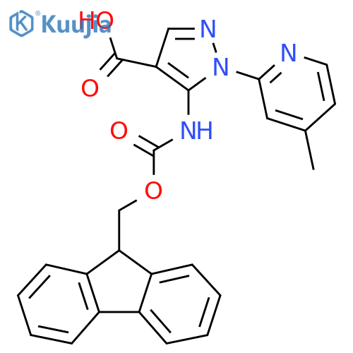 5-({(9H-fluoren-9-yl)methoxycarbonyl}amino)-1-(4-methylpyridin-2-yl)-1H-pyrazole-4-carboxylic acid structure