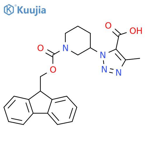1-(1-{(9H-fluoren-9-yl)methoxycarbonyl}piperidin-3-yl)-4-methyl-1H-1,2,3-triazole-5-carboxylic acid structure