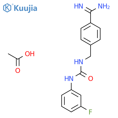 3-(4-carbamimidoylphenyl)methyl-1-(3-fluorophenyl)urea, acetic acid structure