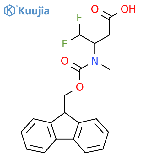 3-({(9H-fluoren-9-yl)methoxycarbonyl}(methyl)amino)-4,4-difluorobutanoic acid structure