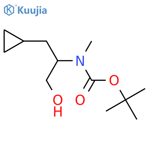 tert-butyl N-(1-cyclopropyl-3-hydroxypropan-2-yl)-N-methylcarbamate structure