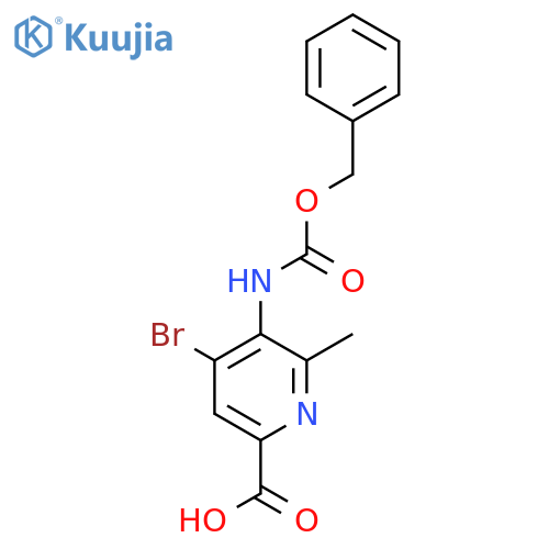 5-{(benzyloxy)carbonylamino}-4-bromo-6-methylpyridine-2-carboxylic acid structure