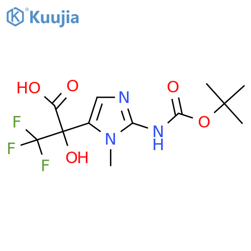 2-(2-{(tert-butoxy)carbonylamino}-1-methyl-1H-imidazol-5-yl)-3,3,3-trifluoro-2-hydroxypropanoic acid structure