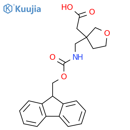 2-{3-[({[(9H-fluoren-9-yl)methoxy]carbonyl}amino)methyl]oxolan-3-yl}acetic acid structure