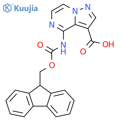4-({[(9H-fluoren-9-yl)methoxy]carbonyl}amino)pyrazolo[1,5-a]pyrazine-3-carboxylic acid structure