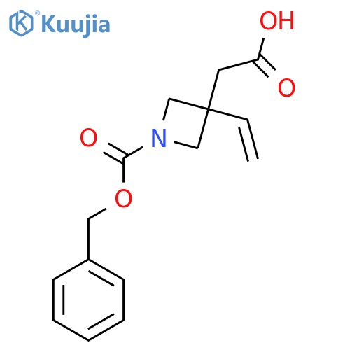 2-{1-(benzyloxy)carbonyl-3-ethenylazetidin-3-yl}acetic acid structure