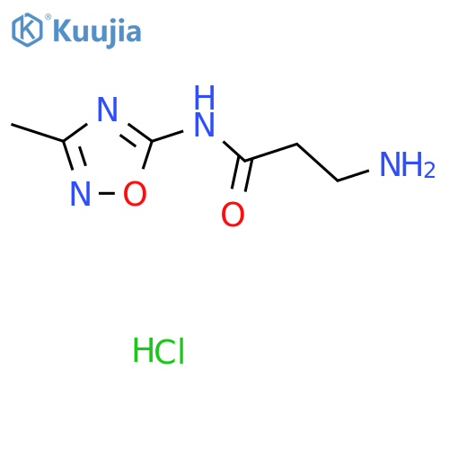 3-amino-N-(3-methyl-1,2,4-oxadiazol-5-yl)propanamide hydrochloride structure