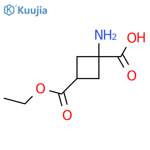 1-amino-3-(ethoxycarbonyl)cyclobutane-1-carboxylic acid structure