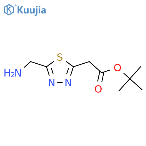 tert-butyl 2-5-(aminomethyl)-1,3,4-thiadiazol-2-ylacetate structure
