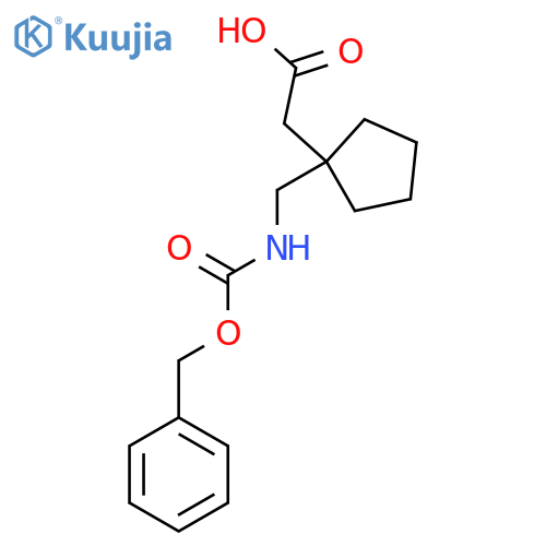 2-[1-({[(Benzyloxy)carbonyl]amino}methyl)cyclopentyl]acetic acid structure
