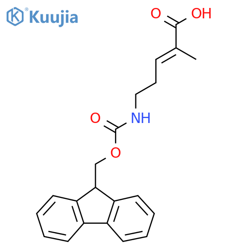 5-({(9H-fluoren-9-yl)methoxycarbonyl}amino)-2-methylpent-2-enoic acid structure