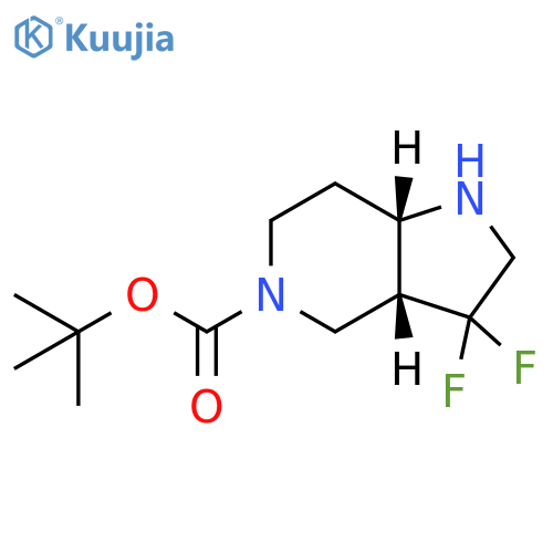 tert-butyl cis-3,3-difluoro-2,3a,4,6,7,7a-hexahydro-1H-pyrrolo[3,2-c]pyridine-5-carboxylate structure