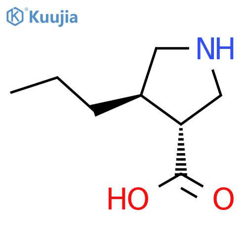 3-Pyrrolidinecarboxylicacid,4-propyl-,(3R,4R)-rel-(9CI) structure