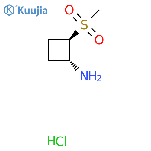 rac-(1R,2R)-2-methanesulfonylcyclobutan-1-amine hydrochloride, trans structure