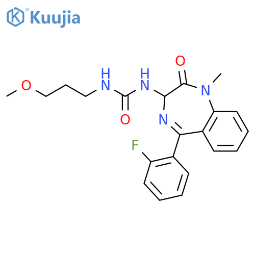 1-[5-(2-fluorophenyl)-1-methyl-2-oxo-2,3-dihydro-1H-1,4-benzodiazepin-3-yl]-3-(3-methoxypropyl)urea structure