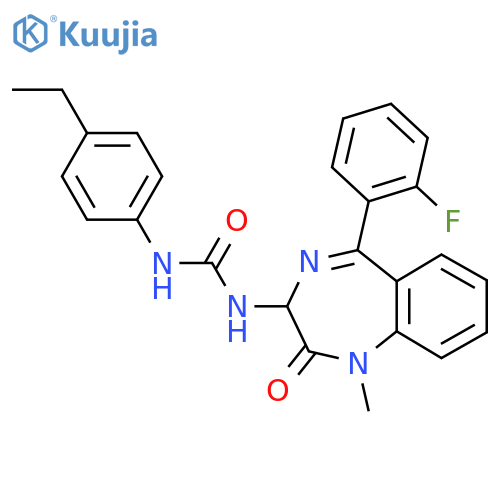 3-(4-ethylphenyl)-1-[5-(2-fluorophenyl)-1-methyl-2-oxo-2,3-dihydro-1H-1,4-benzodiazepin-3-yl]urea structure