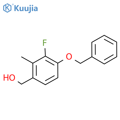 Benzenemethanol, 3-fluoro-2-methyl-4-(phenylmethoxy)- structure