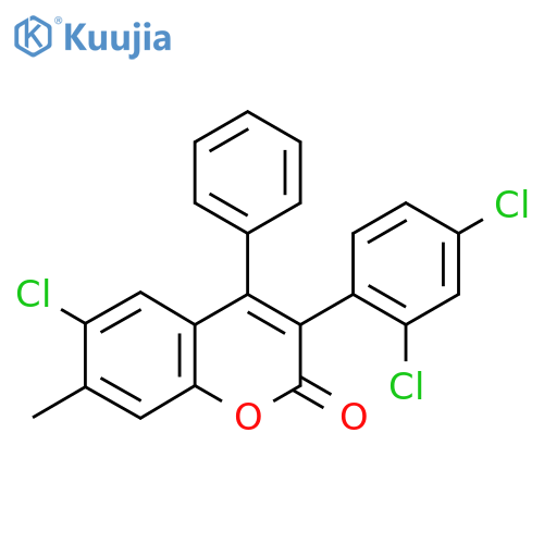 6-Chloro-3(2,4-Dichloro Phenyl)-7-Methyl-4-Phenyl Coumarin structure