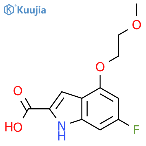 6-Fluoro-4-(2-methoxyethoxy)-1H-indole-2-carboxylic acid structure
