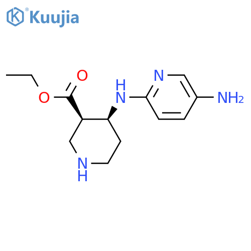 rac-ethyl (3R,4S)-4-(5-aminopyridin-2-yl)aminopiperidine-3-carboxylate structure