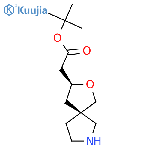 rac-tert-butyl 2-(3R,5S)-2-oxa-7-azaspiro4.4nonan-3-ylacetate structure