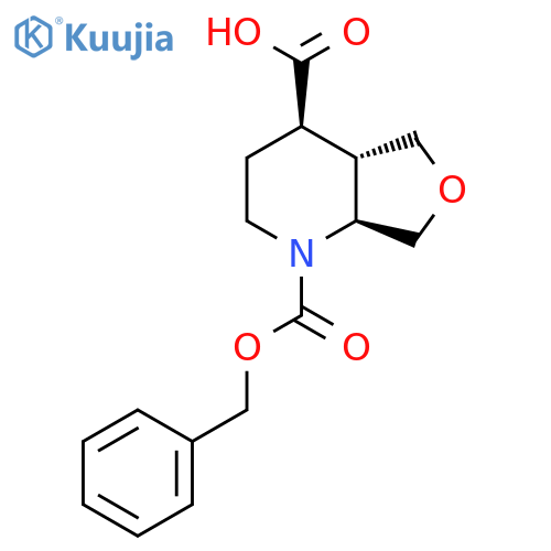 rac-(4R,4aS,7aS)-1-(benzyloxy)carbonyl-octahydrofuro3,4-bpyridine-4-carboxylic acid structure