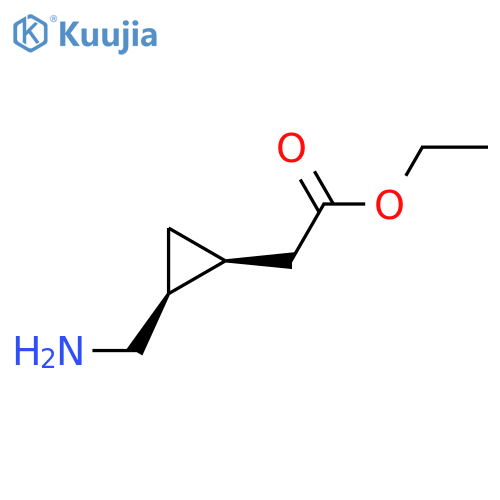 rac-ethyl 2-(1R,2R)-2-(aminomethyl)cyclopropylacetate structure