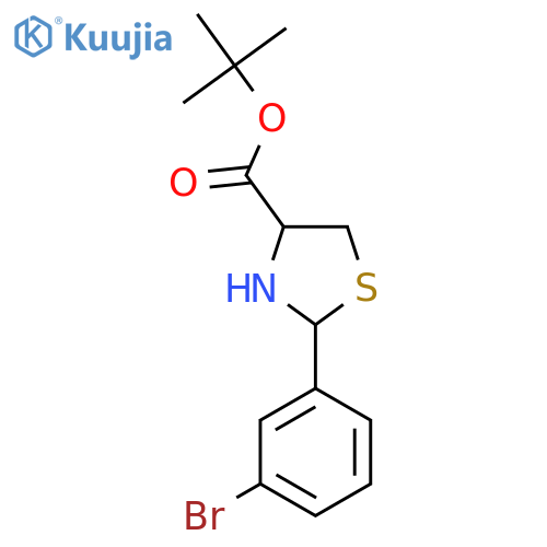 Tert-butyl 2-(3-bromophenyl)-1,3-thiazolidine-4-carboxylate structure