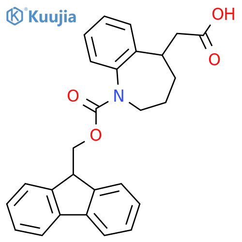 2-(1-{(9H-fluoren-9-yl)methoxycarbonyl}-2,3,4,5-tetrahydro-1H-1-benzazepin-5-yl)acetic acid structure