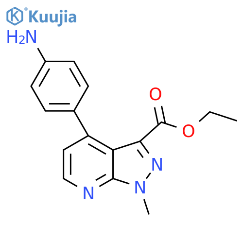ethyl 4-(4-aminophenyl)-1-methyl-1H-pyrazolo[3,4-b]pyridine-3-carboxylate structure