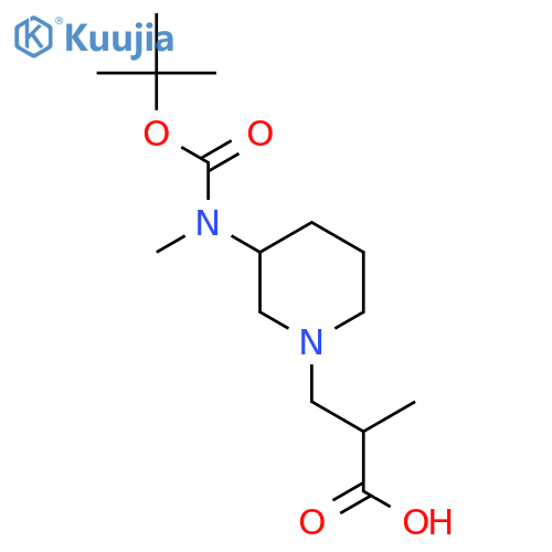 3-(3-{(tert-butoxy)carbonyl(methyl)amino}piperidin-1-yl)-2-methylpropanoic acid structure