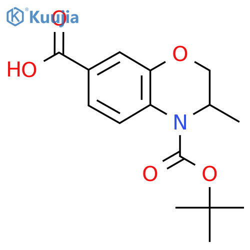 4-(tert-butoxy)carbonyl-3-methyl-3,4-dihydro-2H-1,4-benzoxazine-7-carboxylic acid structure