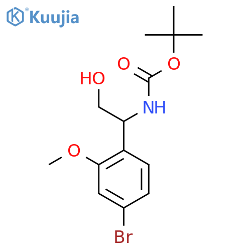 tert-butyl N-1-(4-bromo-2-methoxyphenyl)-2-hydroxyethylcarbamate structure