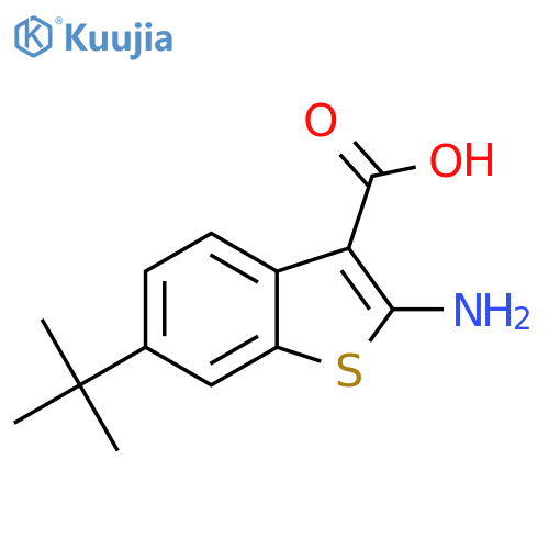 2-Amino-6-tert-butyl-1-benzothiophene-3-carboxylic acid structure