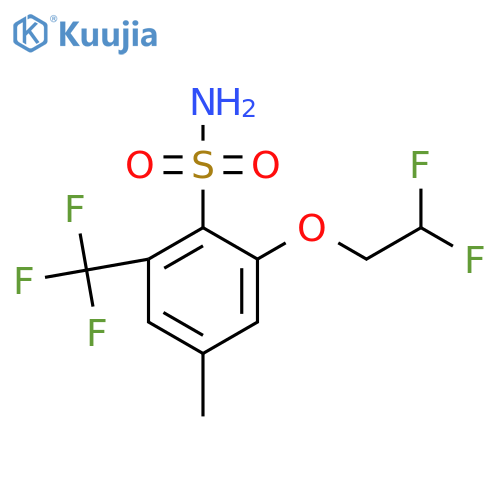2-(2,2-Difluoroethoxy)-4-methyl-6-(trifluoromethyl)benzene-1-sulfonamide structure