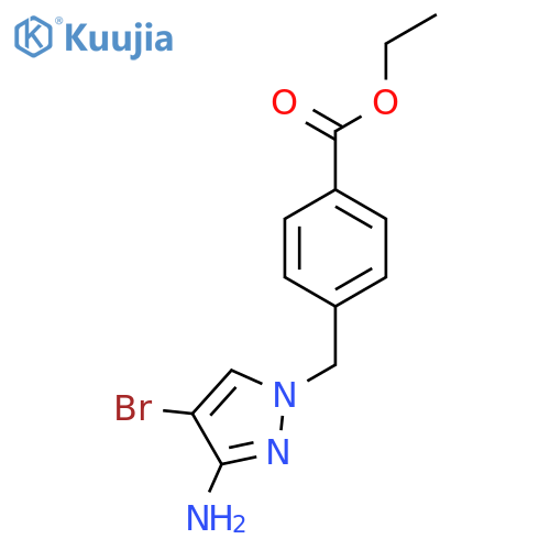ethyl 4-(3-amino-4-bromo-1H-pyrazol-1-yl)methylbenzoate structure