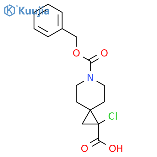 6-(benzyloxy)carbonyl-1-chloro-6-azaspiro2.5octane-1-carboxylic acid structure