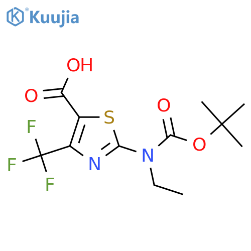 2-{(tert-butoxy)carbonyl(ethyl)amino}-4-(trifluoromethyl)-1,3-thiazole-5-carboxylic acid structure