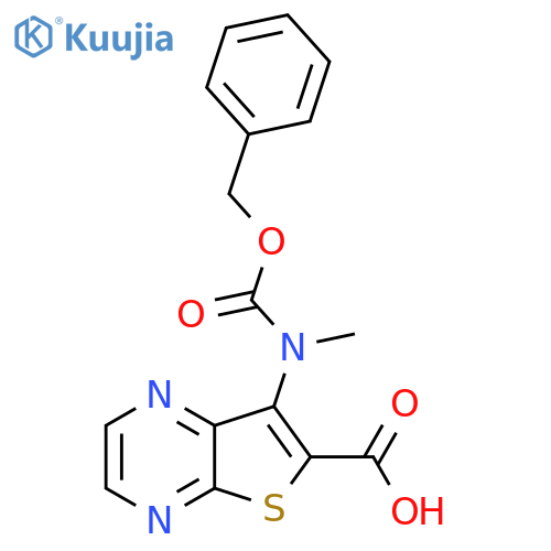 7-{(benzyloxy)carbonyl(methyl)amino}thieno2,3-bpyrazine-6-carboxylic acid structure