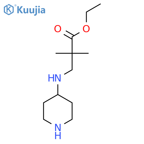 ethyl 2,2-dimethyl-3-(piperidin-4-yl)aminopropanoate structure