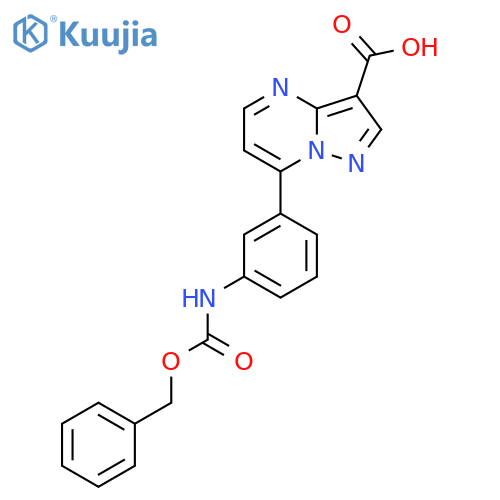 7-(3-{(benzyloxy)carbonylamino}phenyl)pyrazolo1,5-apyrimidine-3-carboxylic acid structure