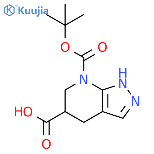 7-(tert-butoxy)carbonyl-1H,4H,5H,6H,7H-pyrazolo3,4-bpyridine-5-carboxylic acid structure