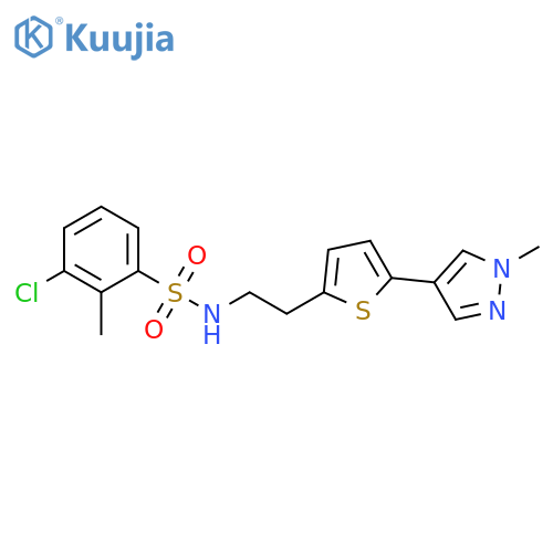 3-chloro-2-methyl-N-{2-[5-(1-methyl-1H-pyrazol-4-yl)thiophen-2-yl]ethyl}benzene-1-sulfonamide structure