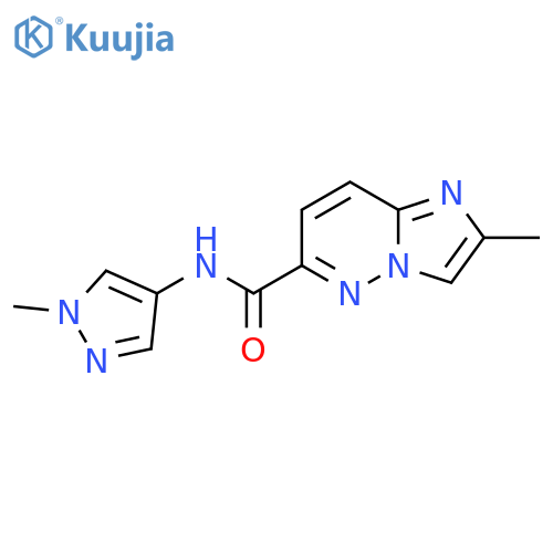 2-Methyl-N-(1-methyl-1H-pyrazol-4-yl)imidazo[1,2-b]pyridazine-6-carboxamide structure