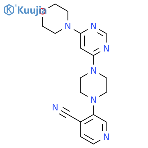 3-{4-[6-(Morpholin-4-yl)pyrimidin-4-yl]piperazin-1-yl}pyridine-4-carbonitrile structure